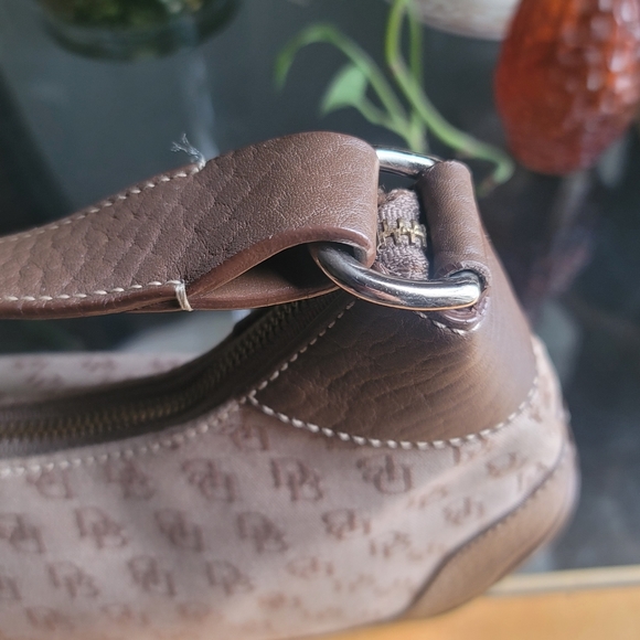 Dooney & Bourke Brown Leather & Signature Hobo - Picture 6 of 16